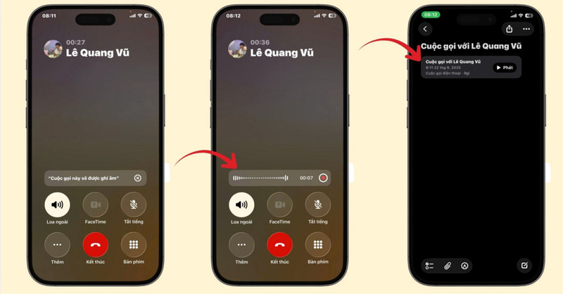 Ngừng ghi âm và xem lại bản ghi âm