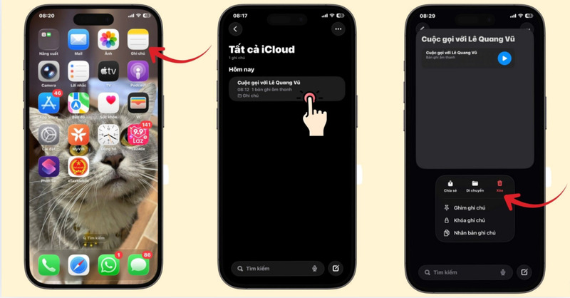 Cách xóa ghi âm cuộc trên iPhone 17