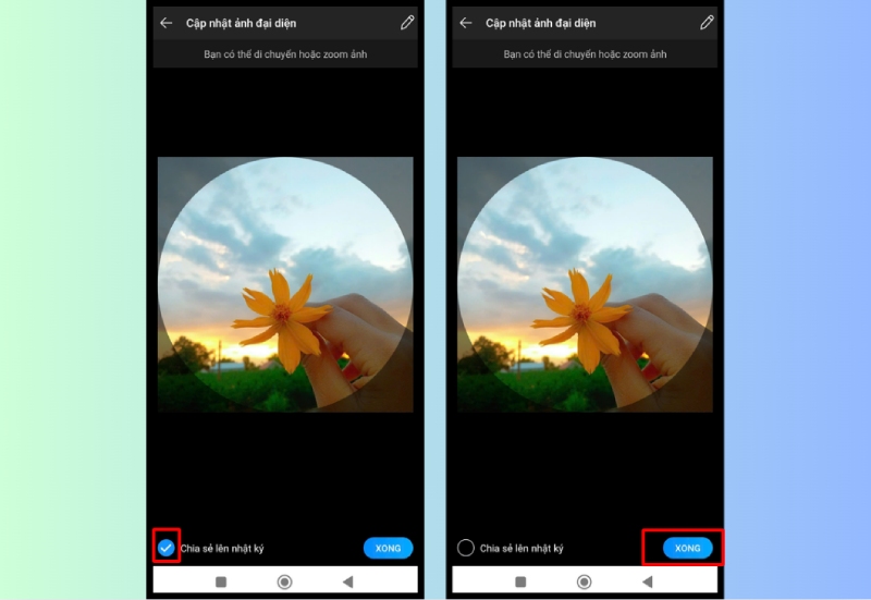 Tắt chia sẻ ảnh đại diện lên nhật ký trước khi lưu