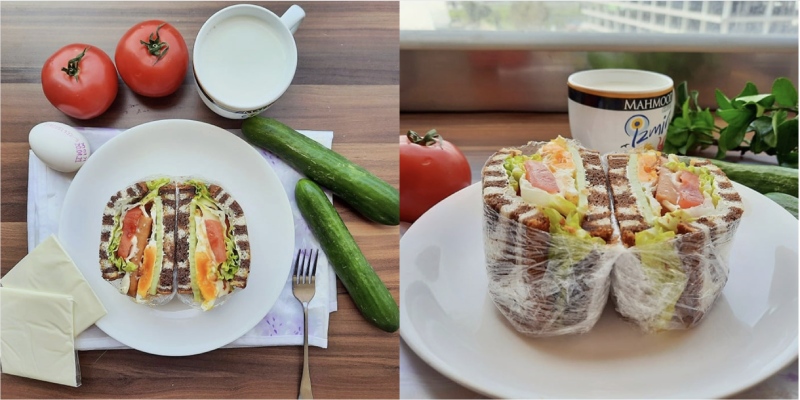 bánh mì sandwich được cắt đôi