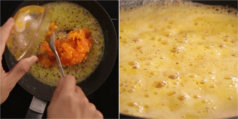 Phi trứng muối với bơ tạo sốt béo thơm