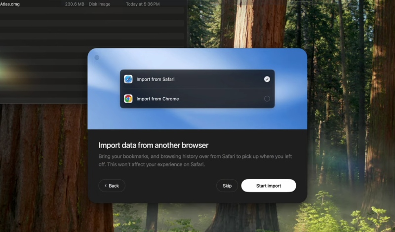 Lựa chọn nhập dữ liệu từ trình duyệt chrome hoặc safari