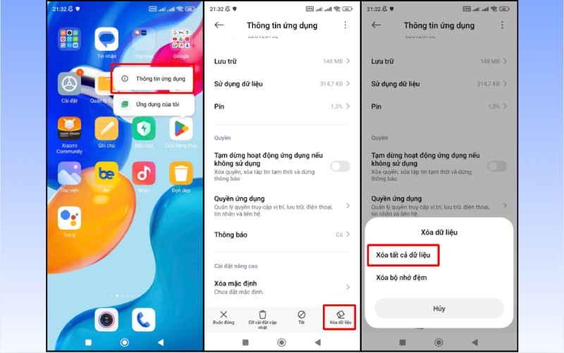 Xóa dữ liệu App Store trên điện thoại Android