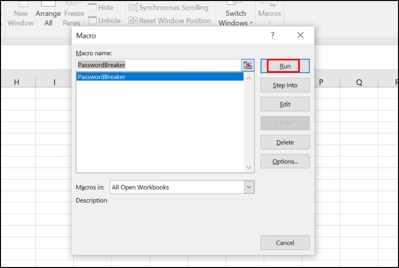 Chọn PasswordBreaker từ danh sách và nhấn Run