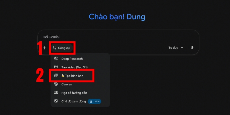 Tải lên hình ảnh tham chiếu và chọn Tạo hình ảnh