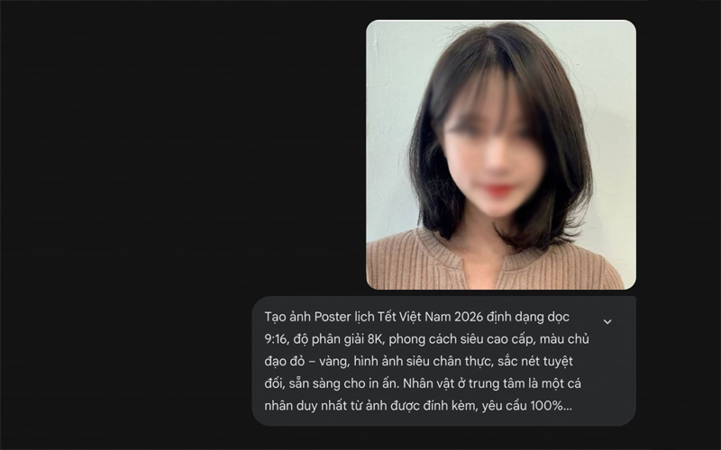 Viết prompt và chờ đợi Gemini tạo ảnh lịch Tết 2026