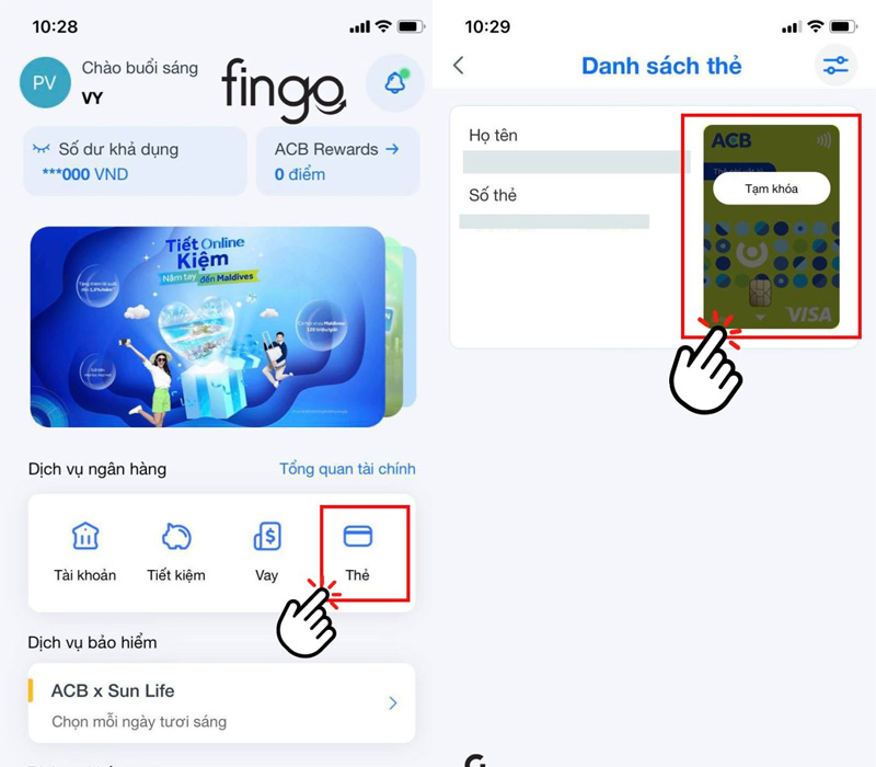 Cách khóa thẻ ACB như thế nào