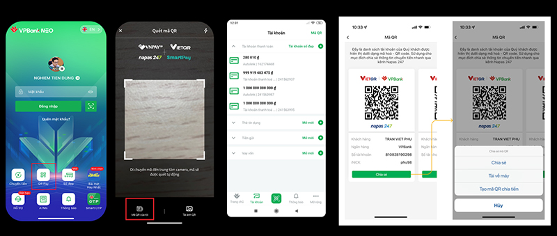 Cách tạo mã QR VPBank trên VPBank NEO