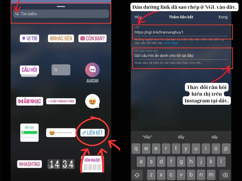 Chỉnh sửa văn bản nhãn dán và hoàn tất đăng tin