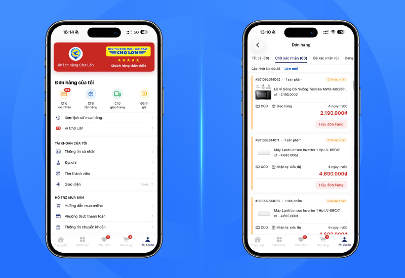 Truy cập Lịch sử mua hàng
