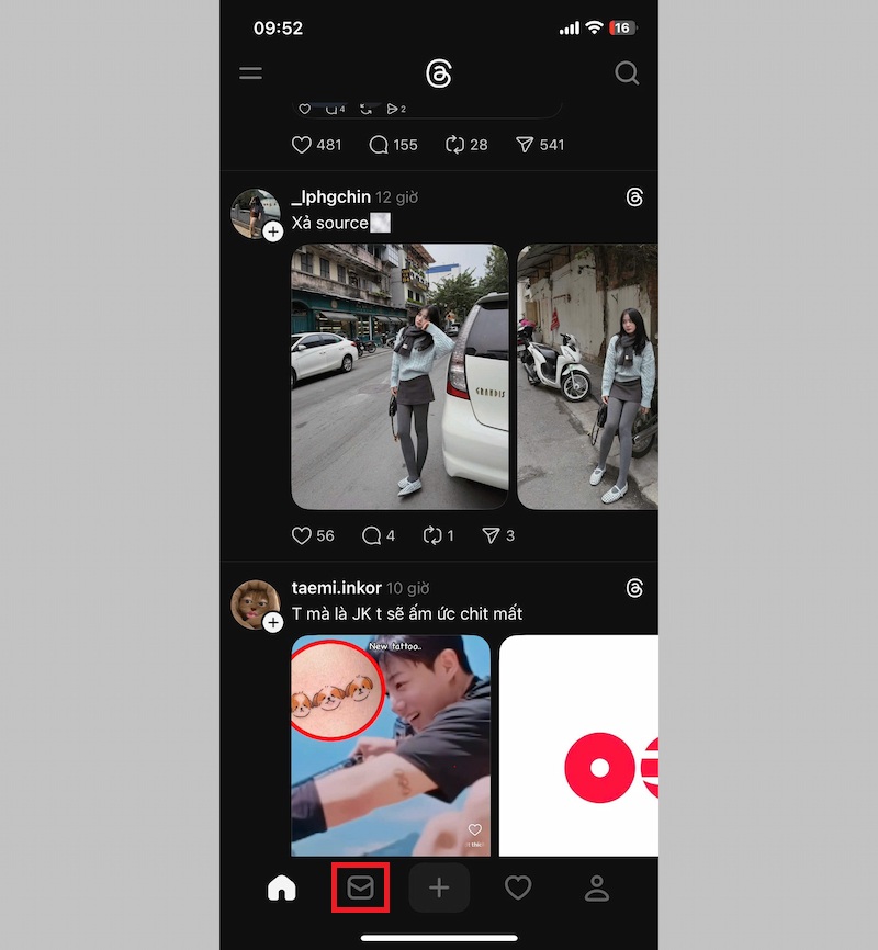 Biểu tượng nhắn tin trên Threads