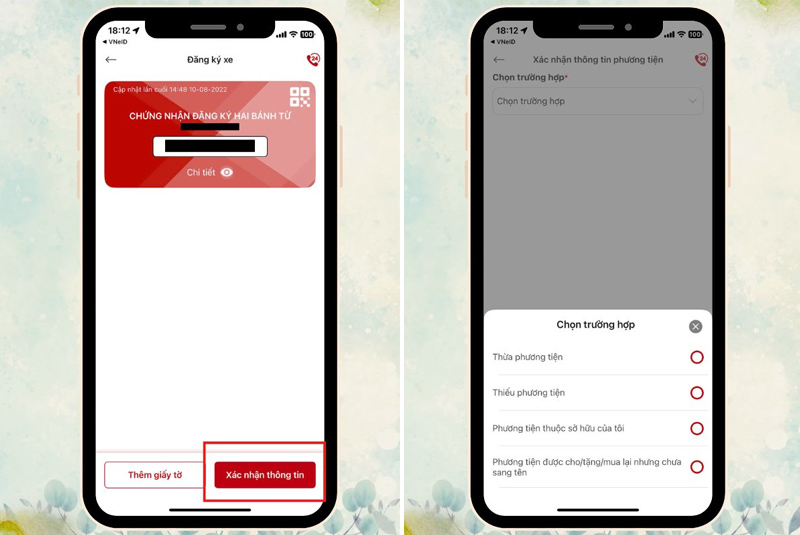 Chọn trường hợp bị sai sót thông tin