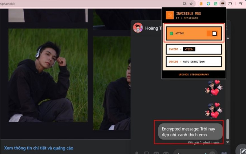 Soạn tin nhắn theo cú pháp Nội dung hiển thị >Nội dung cần ẩn<