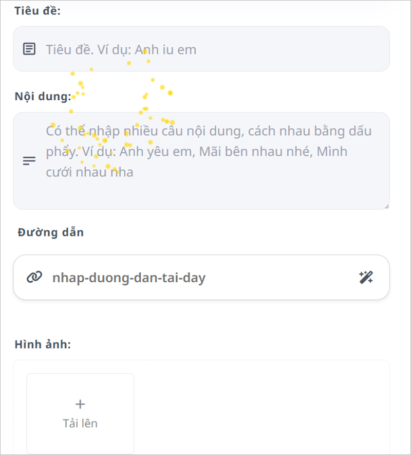 Thiết lập nội dung thông điệp