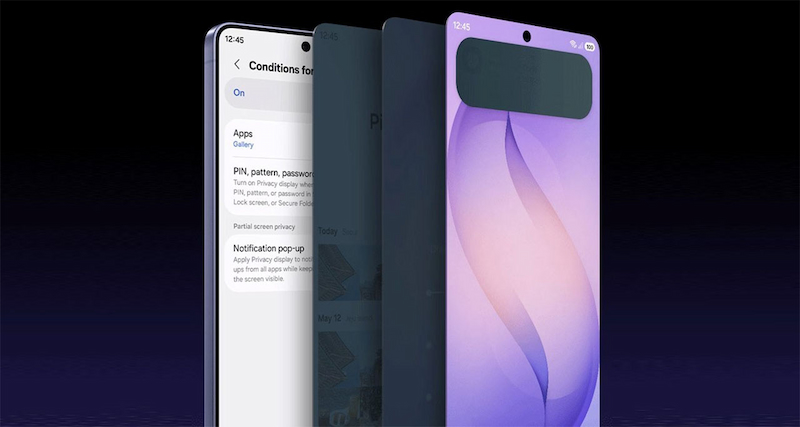 Màn hình Galaxy S27 chống nhìn trộm