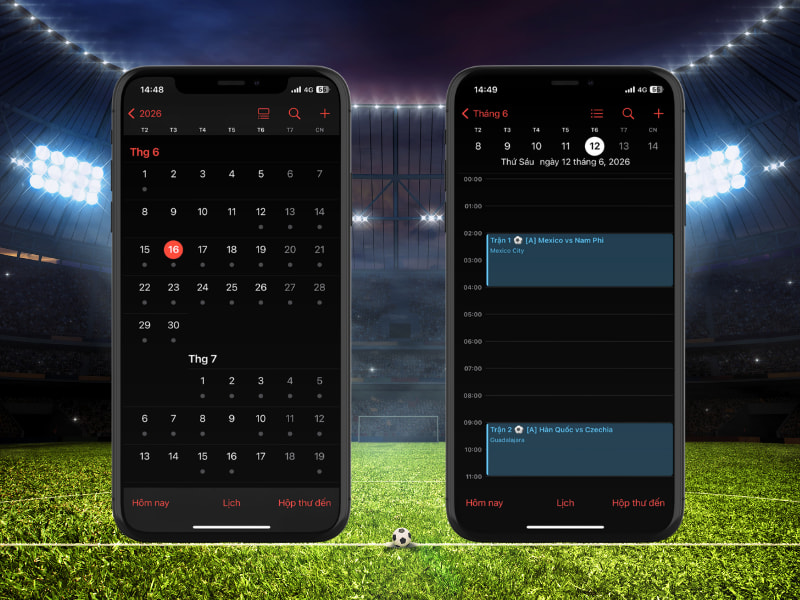 Theo dõi lịch thi đấu World Cup 2026 trên iPhone