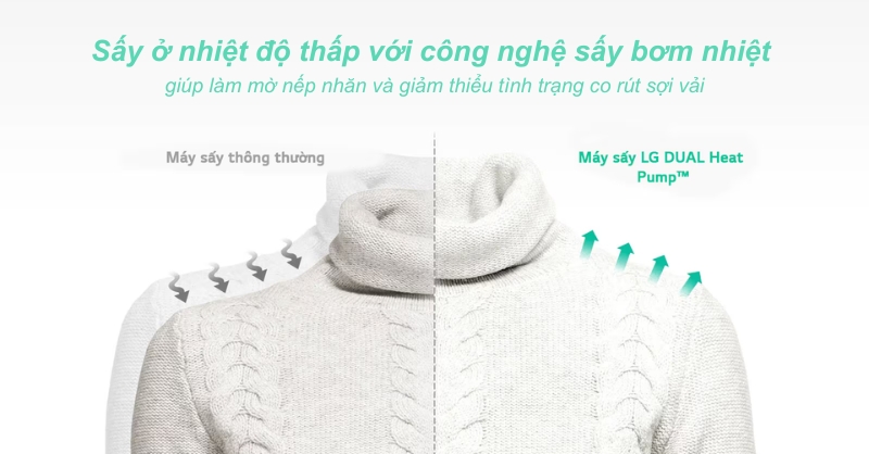 Máy sấy bơm nhiệt Heatpump LG chăm sóc quần áo tối ưu
