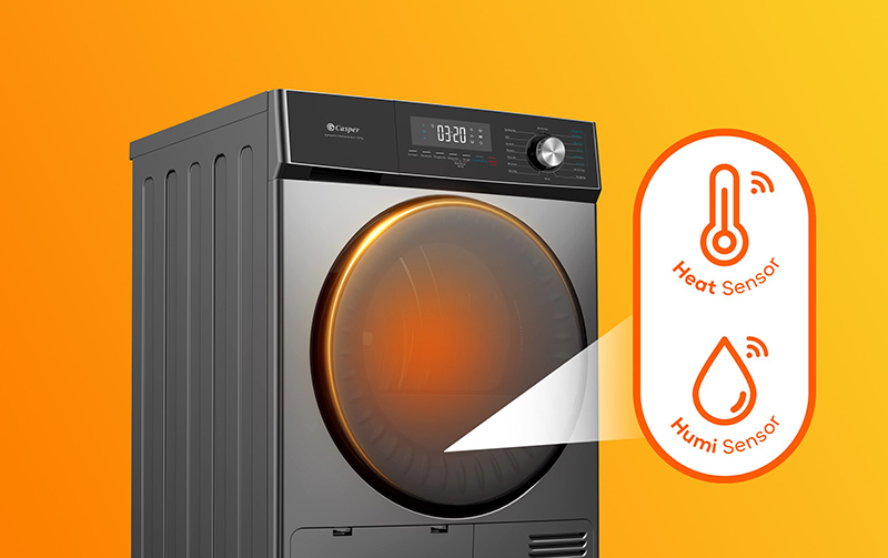 Máy sấy Casper tích hợp cảm biến nhiệt độ và độ ẩm chống sấy quá mức