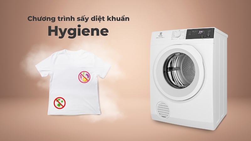 Máy Sấy EDV904H3WC sấy diệt khuẩn Hygiene