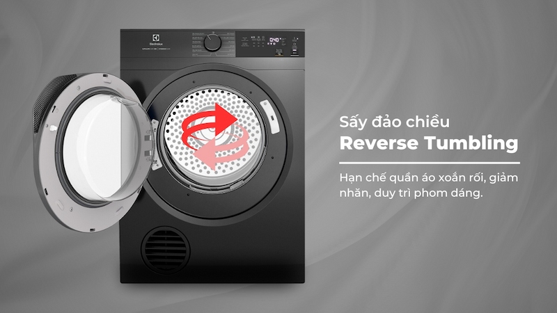 Máy Sấy EDV904N3SC đảo chiều Reverse Tumbling giảm xoắn rối cho quần áo
