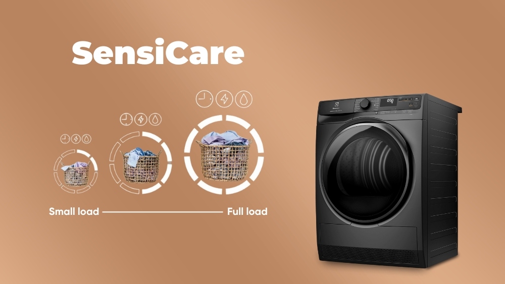 Máy sấy Electrolux đo lường nhiệt độ và độ ẩm của từng mẻ sấy