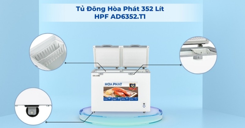 Tủ đông 352 lít HPF AD6352T1 dàn lạnh bền bỉ cho siêu thị mini