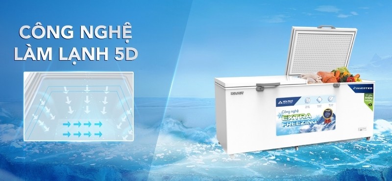 Tủ đông Hòa Phát Inverter 783 lít HPF AD8783 dung tích lớn cho nhà hàng