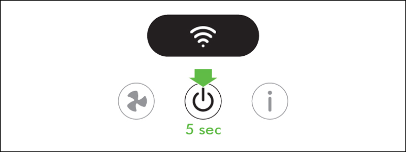 Các thao tác kết nối WiFi với máy lọc không khí Dyson Hushjet