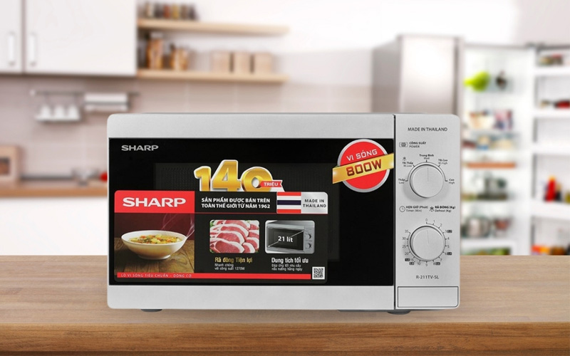 Lò Vi Sóng Sharp R-211TV-SL 21 Lít - Thái Lan có thiết kế hiện đại