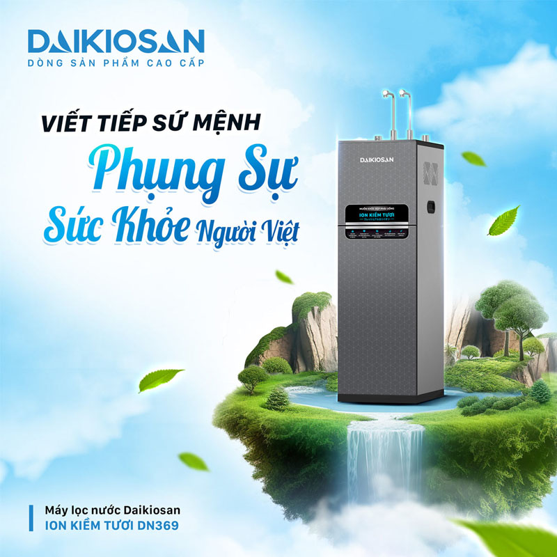 Nên cân nhắc Máy Lọc Nước Ion Kiềm Tươi Nóng Nguội Lạnh Daikiosan DN369