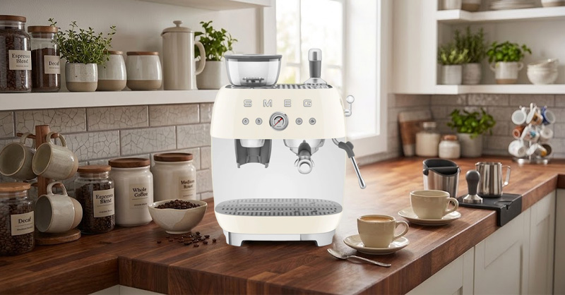 Máy Pha Cà Phê Smeg EGF03CREU sở hữu thiết kế sang trọng