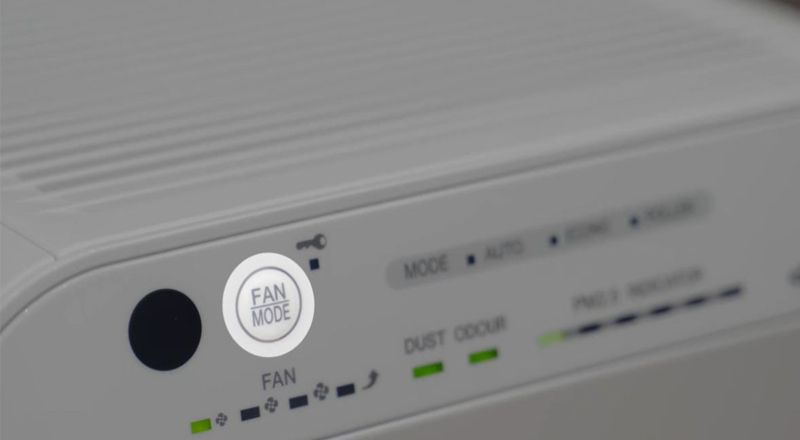 Nhấn nút Fan Mode để lựa chọn tốc độ quạt phù hợp nhu cầu sử dụng