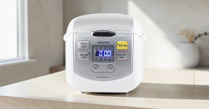 Nồi Cơm Điện Tử Sharp KS-COM08V-SL 0.72 Lít
