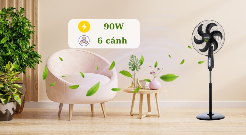 Quạt đứng Kangaroo KGEF06SM có kiểu dáng hiện đại