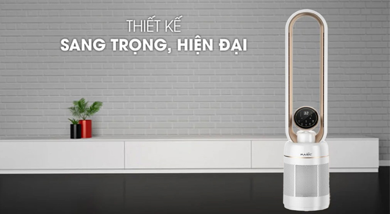 Quạt Không Cánh Và Lọc Không Khí Magic Eco AC-306 có thiết kế sang trọng