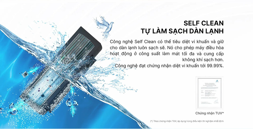 Chức năng Self Clean trên máy lạnh Aqua hạn chế nấm mốc