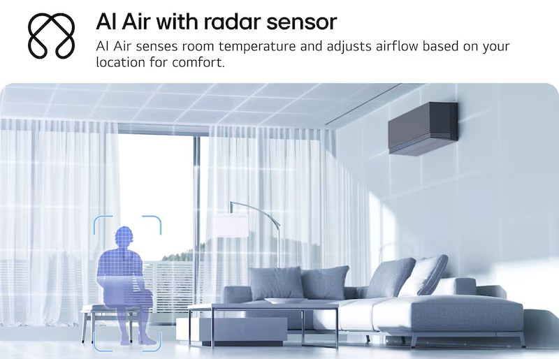 Công nghệ AI Air tự động điều chỉnh luồng gió theo nhu cầu sử dụng