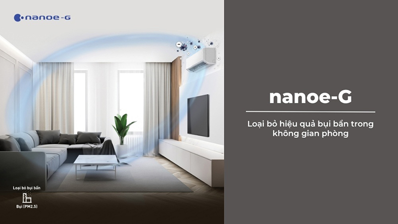 Công nghệ nanoe-G giúp loại bỏ bụi bẩn, mang lại không khí trong lành