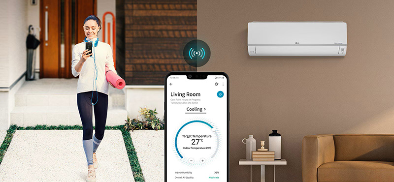 Điều khiển máy lạnh từ xa qua ứng dụng LG ThinQ tiện lợi