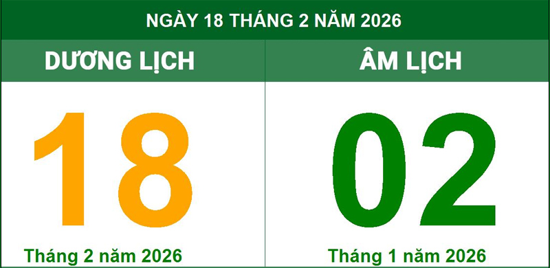 Mùng 2 Tết Bính Ngọ 2026 rơi vào thứ Tư