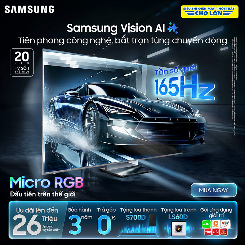 Hỗ trợ tần số quét siêu mượt 165Hz cho các nội dung 4K