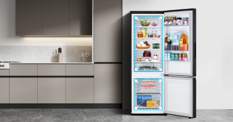 Chọn tủ lạnh LG LBB33BLM có ngăn chứa thực phẩm lớn
