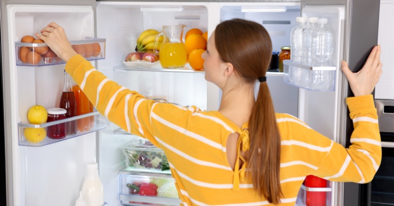 Hoàn tất vệ sinh tủ lạnh bằng cách gắn khay kệ và cắm điện sử dụng lại