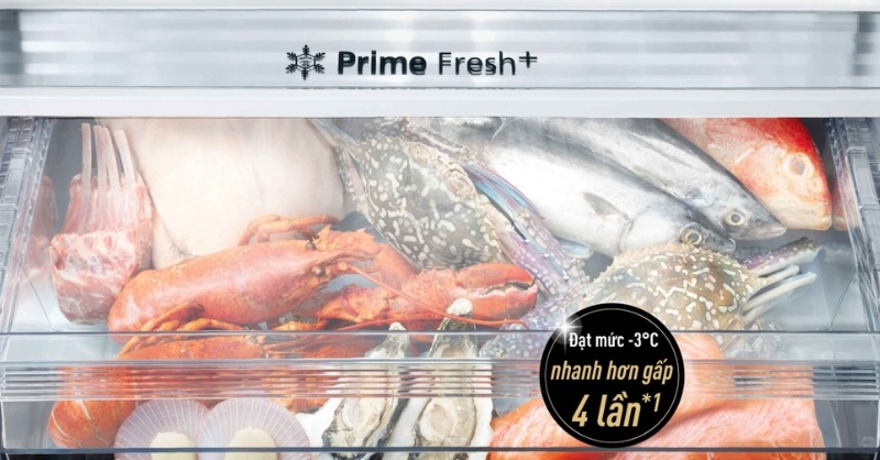 Tủ lạnh Panasonic NR-BX471XGKV giữ thịt cá ở nhiệt độ khoảng -3°C
