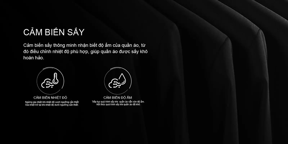 Máy Sấy Aqua AQH-V901K.PS có cảm biến nhiệt độ và độ ẩm