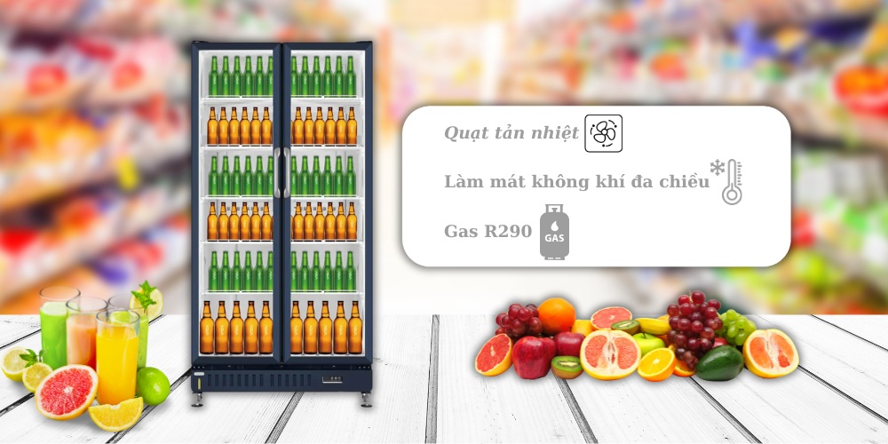 Tủ Mát Aqua 652 Lít AQS-AF760H có khả năng làm lạnh thực phẩm toàn diện