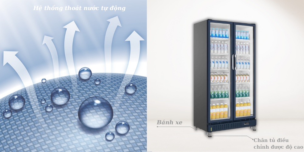 Tủ Mát Aqua 652 Lít AQS-AF760H tích hợp hàng loạt tiện ích