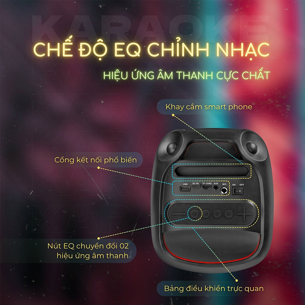 Khả năng tùy chỉnh EQ loa Karaoke di động Icore ISM8