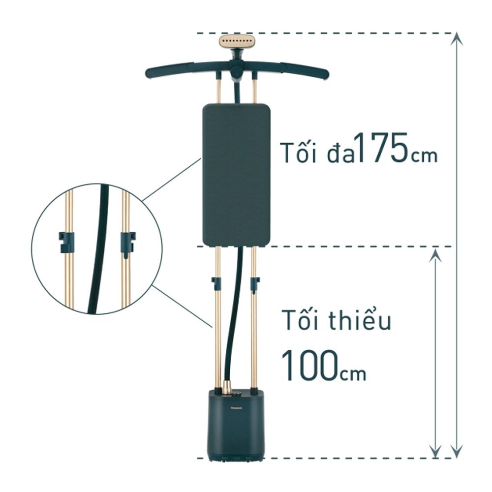 Chốt trên thanh nâng cho phép thay đổi chiều cao bàn ủi