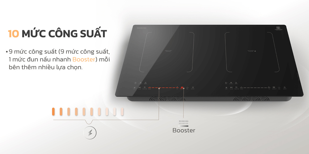 10 mức công suất cho phép kiểm soát nhiệt độ chính xác